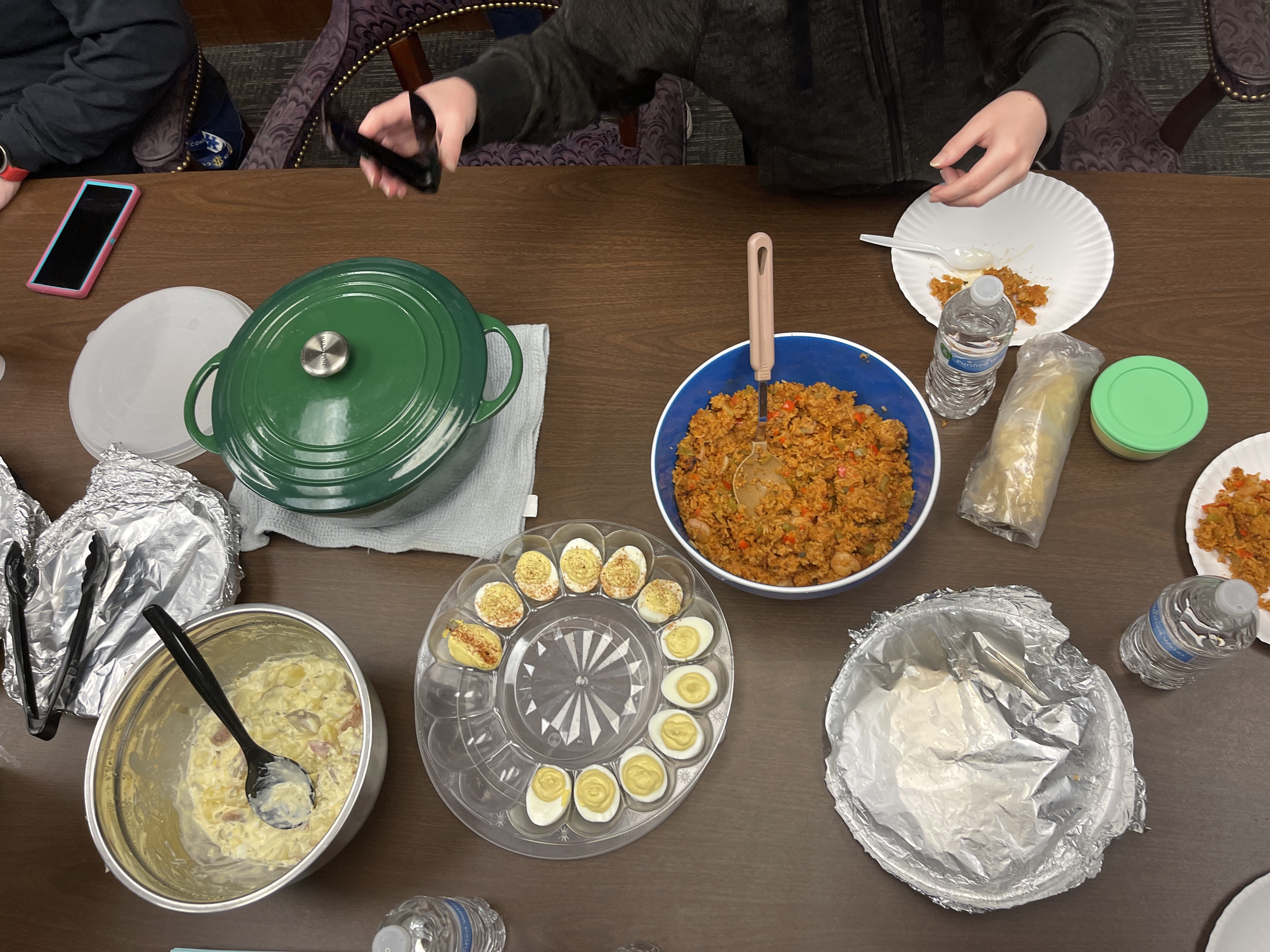 A photo of the cookbook club's thanksgiving dinner